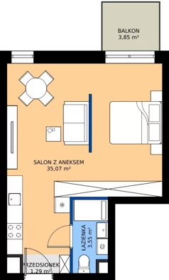 1 pokój, mieszkanie 39,91 m², piętro 4, oferta nr 4/A/10, Kijowska Vita, Warszawa, Praga Północ, Kamionek, ul. Kijowska 27