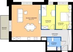 3 pokoje, mieszkanie 71,36 m², piętro 6, oferta nr 6/A/11, Kijowska Vita, Warszawa, Praga Północ, Kamionek, ul. Kijowska 27
