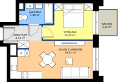 2 pokoje, mieszkanie 38,97 m², piętro 6, oferta nr 6/A/06, Kijowska Vita, Warszawa, Praga Północ, Kamionek, ul. Kijowska 27