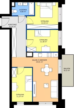 4 pokoje, mieszkanie 75,01 m², piętro 2, oferta nr 2/A/06, Kijowska Vita, Warszawa, Praga Północ, Kamionek, ul. Kijowska 27