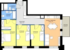 4 pokoje, mieszkanie 85,94 m², piętro 5, oferta nr 5/A/05, Kijowska Vita, Warszawa, Praga Północ, Kamionek, ul. Kijowska 27