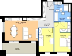 3 pokoje, mieszkanie 75,16 m², piętro 7, oferta nr 7/A/01, Kijowska Vita, Warszawa, Praga Północ, Kamionek, ul. Kijowska 27