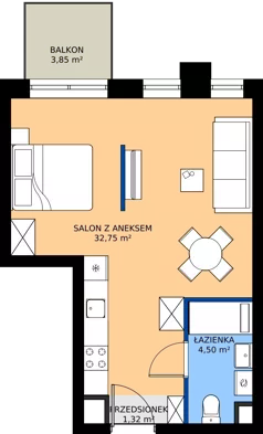 1 pokój, mieszkanie 38,57 m², piętro 5, oferta nr 5/A/08, Kijowska Vita, Warszawa, Praga Północ, Kamionek, ul. Kijowska 27