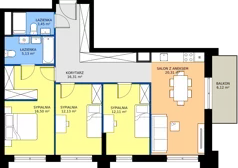 4 pokoje, mieszkanie 85,94 m², piętro 6, oferta nr 6/A/05, Kijowska Vita, Warszawa, Praga Północ, Kamionek, ul. Kijowska 27