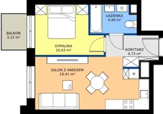 2 pokoje, mieszkanie 38,97 m², piętro 6, oferta nr 6/A/12, Kijowska Vita, Warszawa, Praga Północ, Kamionek, ul. Kijowska 27