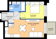 2 pokoje, mieszkanie 38,95 m², piętro 5, oferta nr 5/A/06, Kijowska Vita, Warszawa, Praga Północ, Kamionek, ul. Kijowska 27