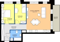 3 pokoje, mieszkanie 71,36 m², piętro 4, oferta nr 4/A/07, Kijowska Vita, Warszawa, Praga Północ, Kamionek, ul. Kijowska 27