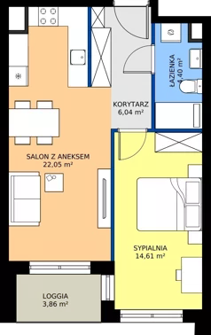 2 pokoje, mieszkanie 47,10 m², piętro 2, oferta nr 2/A/01, Kijowska Vita, Warszawa, Praga Północ, Kamionek, ul. Kijowska 27