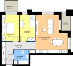 3 pokoje, mieszkanie 67,21 m², piętro 2, oferta nr 2/A/07, Kijowska Vita, Warszawa, Praga Północ, Kamionek, ul. Kijowska 27