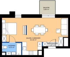 1 pokój, mieszkanie 39,10 m², piętro 2, oferta nr 2/A/09, Kijowska Vita, Warszawa, Praga Północ, Kamionek, ul. Kijowska 27