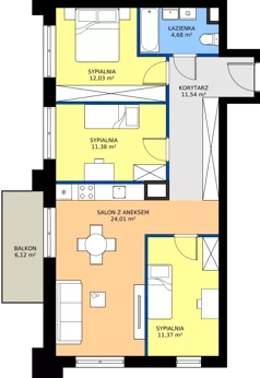 4 pokoje, mieszkanie 75,01 m², piętro 2, oferta nr 2/A/12, Kijowska Vita, Warszawa, Praga Północ, Kamionek, ul. Kijowska 27