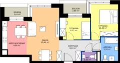 3 pokoje, mieszkanie 65,10 m², parter, oferta nr C1/00/05, WUWA Vita III, Wrocław, Żerniki, Fabryczna, ul. Maya