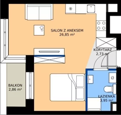 1 pokój, mieszkanie 33,35 m², parter, oferta nr C1/00/07, WUWA Vita III, Wrocław, Żerniki, Fabryczna, ul. Maya