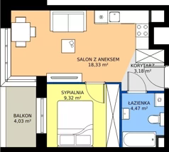 2 pokoje, mieszkanie 35,30 m², piętro 2, oferta nr D2/02/23, WUWA Vita III, Wrocław, Żerniki, Fabryczna, ul. Maya