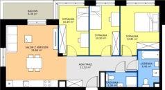 4 pokoje, mieszkanie 78,61 m², piętro 2, oferta nr D2/02/20, WUWA Vita III, Wrocław, Żerniki, Fabryczna, ul. Maya
