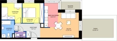 3 pokoje, mieszkanie 59,43 m², piętro 1, oferta nr D3/01/06, WUWA Vita III, Wrocław, Żerniki, Fabryczna, ul. Maya