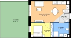 2 pokoje, mieszkanie 41,65 m², parter, oferta nr B/KL3/0/03, Podhalańska Vita II etap, Wrocław, Żerniki, Złotniki, ul. Podhalańska