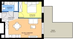 2 pokoje, mieszkanie 40,77 m², piętro 1, oferta nr B/KL5/1/03, Podhalańska Vita II etap, Wrocław, Żerniki, Złotniki, ul. Podhalańska
