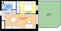2 pokoje, mieszkanie 35,63 m², parter, oferta nr B/KL1/0/06, Podhalańska Vita II etap, Wrocław, Żerniki, Złotniki, ul. Podhalańska