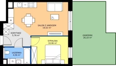 2 pokoje, mieszkanie 40,80 m², parter, oferta nr B/KL1/0/04, Podhalańska Vita II etap, Wrocław, Żerniki, Złotniki, ul. Podhalańska