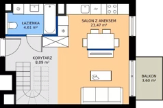 2 pokoje, mieszkanie 66,51 m², piętro 3, oferta nr B/KL7/3/05, Podhalańska Vita II etap, Wrocław, Żerniki, Złotniki, ul. Podhalańska