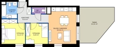 3 pokoje, mieszkanie 55,34 m², piętro 1, oferta nr B/KL4/1/03, Podhalańska Vita II etap, Wrocław, Żerniki, Złotniki, ul. Podhalańska