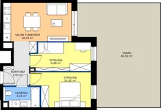 3 pokoje, mieszkanie 48,00 m², piętro 1, oferta nr B/KL4/1/02, Podhalańska Vita II etap, Wrocław, Żerniki, Złotniki, ul. Podhalańska