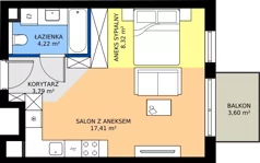 1 pokój, mieszkanie 33,74 m², piętro 3, oferta nr B/KL3/3/03, Podhalańska Vita II etap, Wrocław, Żerniki, Złotniki, ul. Podhalańska