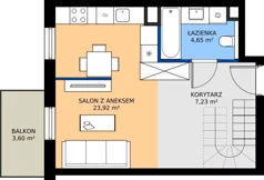 2 pokoje, mieszkanie 65,27 m², piętro 3, oferta nr B/KL7/3/09, Podhalańska Vita II etap, Wrocław, Żerniki, Złotniki, ul. Podhalańska