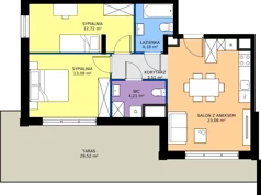 3 pokoje, mieszkanie 60,77 m², piętro 2, oferta nr A.A.2.06, Głębocka Vita, Warszawa, Białołęka, Białołęka, Głębocka 84A