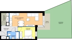 2 pokoje, mieszkanie 44,84 m², parter, oferta nr A.A.0.02, Głębocka Vita, Warszawa, Białołęka, Białołęka, Głębocka 84A