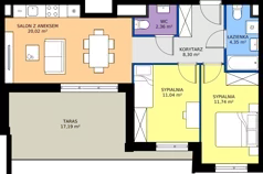 3 pokoje, mieszkanie 57,80 m², piętro 2, oferta nr A.A.2.05, Głębocka Vita, Warszawa, Białołęka, Białołęka, Głębocka 84A
