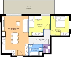 3 pokoje, mieszkanie 65,14 m², piętro 3, oferta nr A.A.3.01, Głębocka Vita, Warszawa, Białołęka, Białołęka, Głębocka 84A