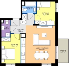 3 pokoje, mieszkanie 63,32 m², piętro 1, oferta nr B.B.1.08, Głębocka Vita, Warszawa, Białołęka, Białołęka, Głębocka 84A