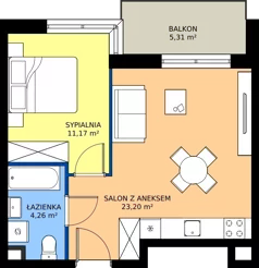 2 pokoje, mieszkanie 38,40 m², piętro 2, oferta nr B.A.2.08, Głębocka Vita, Warszawa, Białołęka, Białołęka, Głębocka 84A