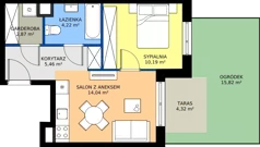 2 pokoje, mieszkanie 36,71 m², parter, oferta nr B.A.0.01, Głębocka Vita, Warszawa, Białołęka, Białołęka, Głębocka 84A