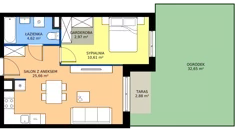 2 pokoje, mieszkanie 43,86 m², parter, oferta nr B.B.0.07, Głębocka Vita, Warszawa, Białołęka, Białołęka, Głębocka 84A