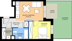 2 pokoje, mieszkanie 36,71 m², parter, oferta nr B.B.0.01, Głębocka Vita, Warszawa, Białołęka, Białołęka, Głębocka 84A