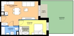 2 pokoje, mieszkanie 43,87 m², parter, oferta nr B.B.0.06, Głębocka Vita, Warszawa, Białołęka, Białołęka, Głębocka 84A