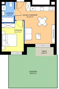 2 pokoje, mieszkanie 38,40 m², parter, oferta nr B.B.0.03, Głębocka Vita, Warszawa, Białołęka, Białołęka, Głębocka 84A