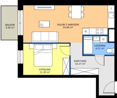 2 pokoje, mieszkanie 49,66 m², piętro 2, oferta nr A.2.5, Jesionowa Vita, Gdańsk, Wrzeszcz, ul. Jesionowa 6b