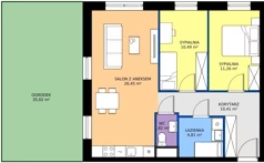 3 pokoje, apartament 65,24 m², parter, oferta nr A.0.2, Jesionowa Vita, Gdańsk, Wrzeszcz, ul. Jesionowa 6b