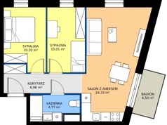 3 pokoje, mieszkanie 56,27 m², piętro 2, oferta nr A.2.10, Jesionowa Vita, Gdańsk, Wrzeszcz, ul. Jesionowa 6b