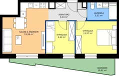 3 pokoje, apartament 54,12 m², parter, oferta nr A.0.7, Jesionowa Vita, Gdańsk, Wrzeszcz, ul. Jesionowa 6b