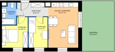 3 pokoje, apartament 51,27 m², parter, oferta nr B.0.2, Jesionowa Vita, Gdańsk, Wrzeszcz, ul. Jesionowa 6b