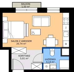 1 pokój, mieszkanie 29,89 m², piętro 2, oferta nr B.2.4, Jesionowa Vita, Gdańsk, Wrzeszcz, ul. Jesionowa 6b