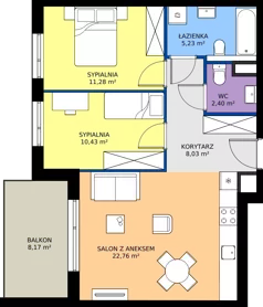 3 pokoje, mieszkanie 60,13 m², piętro 1, oferta nr B/11, Królowej Jadwigi 51 - Etap I, Poznań, Wilda, Stare Miasto, Królowej Jadwigi 51