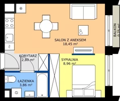 1 pokój, mieszkanie 34,07 m², piętro 2, oferta nr F/023, Królowej Jadwigi 51 - Etap III, Poznań, Wilda, Stare Miasto, Królowej Jadwigi 51