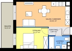 2 pokoje, apartament 40,31 m², piętro 1, oferta nr F/001, Królowej Jadwigi 51 - Etap III, Poznań, Wilda, Stare Miasto, Królowej Jadwigi 51