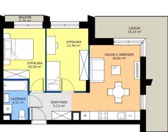 3 pokoje, apartament 49,92 m², piętro 4, oferta nr F/060, Królowej Jadwigi 51 - Etap III, Poznań, Wilda, Stare Miasto, Królowej Jadwigi 51
